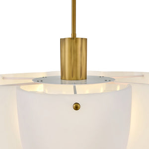 Flare 24" Six Lights Medium Chandelier, Heritage Brass