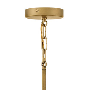Flare 24" Six Lights Medium Chandelier, Heritage Brass