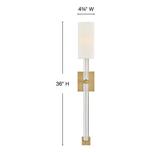Symphony 5" One Light Large Sconce, Lacquered Brass