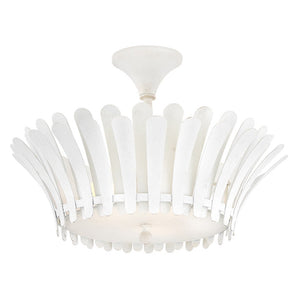 Nadir 20" Three Lights Medium Semi-Flush Mount, Textured Plaster