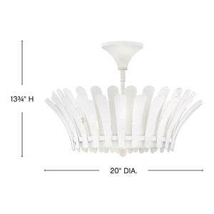 Nadir 20" Three Lights Medium Semi-Flush Mount, Textured Plaster
