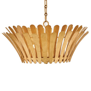 Nadir 25" Three Lights Medium Tapered Chandelier, Distressed Brass