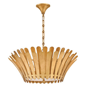 Nadir 25" Three Lights Medium Tapered Chandelier, Distressed Brass