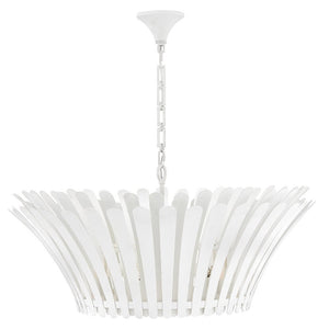 Nadir 34" Eight Lights Medium Tapered Chandelier, Textured Plaster