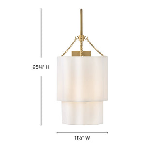 Glimmer 11" One Light Large Sconce, Lacquered Brass