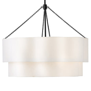 Glimmer 32" Eight Lights Medium Drum Chandelier, Black