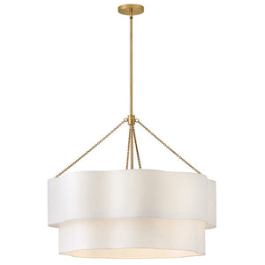 Glimmer 32" Eight Lights Medium Drum Chandelier, Lacquered Brass