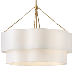 Glimmer 32" Eight Lights Medium Drum Chandelier, Lacquered Brass