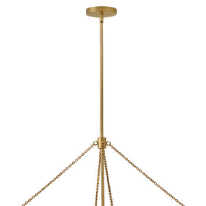 Glimmer 32" Eight Lights Medium Drum Chandelier, Lacquered Brass