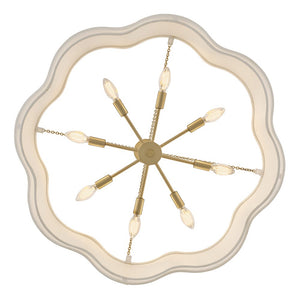 Glimmer 32" Eight Lights Medium Drum Chandelier, Lacquered Brass