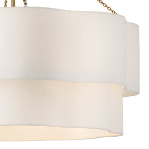 Glimmer 32" Eight Lights Medium Drum Chandelier, Lacquered Brass