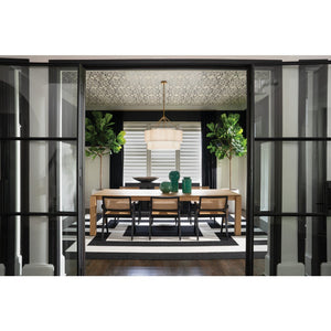 Glimmer 32" Eight Lights Medium Drum Chandelier, Lacquered Brass