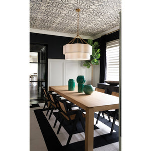 Glimmer 32" Eight Lights Medium Drum Chandelier, Lacquered Brass