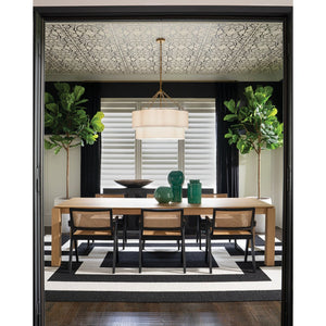 Glimmer 32" Eight Lights Medium Drum Chandelier, Lacquered Brass