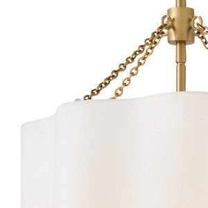 Glimmer 16" Four Lights Large Pendant, Lacquered Brass