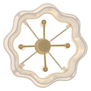 Glimmer 16" Four Lights Large Pendant, Lacquered Brass