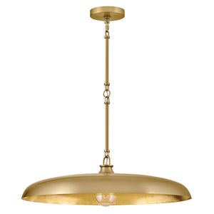 Hush 24" One Light Medium Dome Chandelier, Lacquered Brass