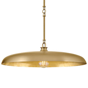 Hush 24" One Light Medium Dome Chandelier, Lacquered Brass