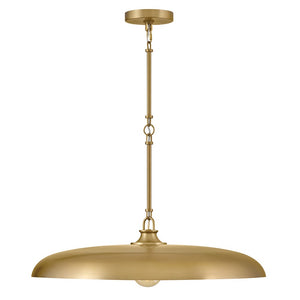 Hush 24" One Light Medium Dome Chandelier, Lacquered Brass