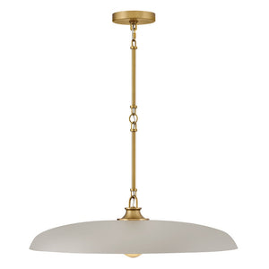Hush 24" One Light Medium Dome Chandelier, Lacquered Brass / Light Taupe Accents