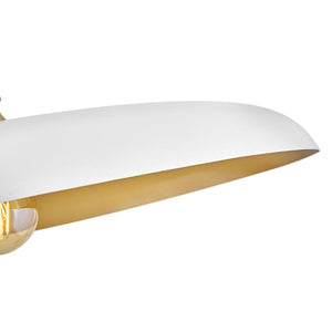 Hush 18" One Light Medium Dome Pendant, Lacquered Brass / Chalk White Accents