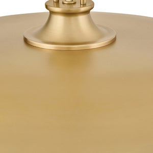 Hush 18" One Light Medium Dome Pendant, Lacquered Brass