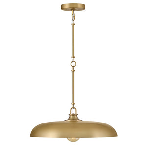 Hush 18" One Light Medium Dome Pendant, Lacquered Brass