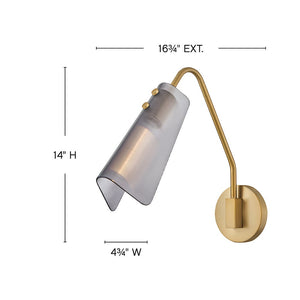 Oasis 5" One Light Medium Sconce, Lacquered Brass
