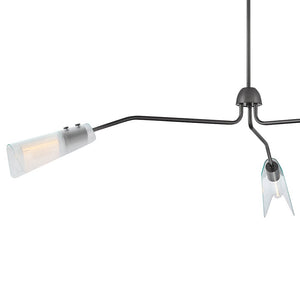 Oasis 60" Three Lights Extra Large Low Profile Chandelier, Gunmetal