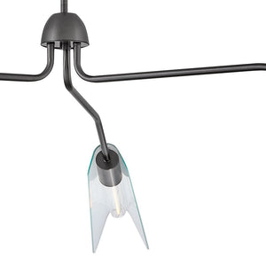 Oasis 60" Three Lights Extra Large Low Profile Chandelier, Gunmetal