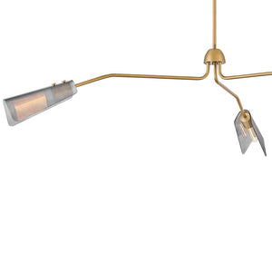 Oasis 60" Three Lights Extra Large Low Profile Chandelier, Lacquered Brass