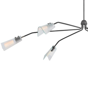 Oasis 80" Six Lights Extra Large Low Profile Chandelier, Gunmetal