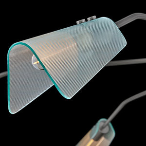 Oasis 80" Six Lights Extra Large Low Profile Chandelier, Gunmetal