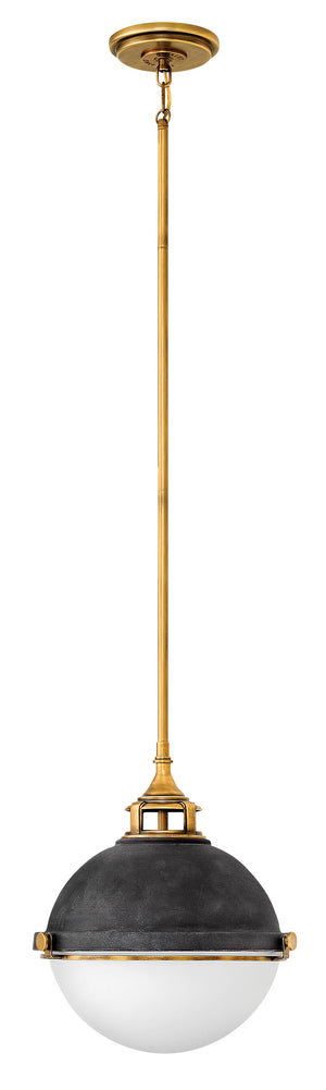 Marquis 13" Two Lights Medium Pendant, Aged Zinc