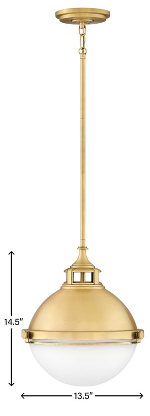 Marquis 13" Two Lights Medium Pendant, Satin Brass