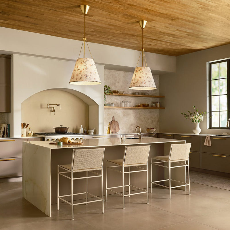Alorin 20" Three Light Large Pendant, Distressed Brass