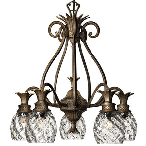 Beryl 22" Five Lights Small Single Tier Chandelier, Pearl Bronze