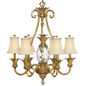 Beryl 28" Seven Lights Medium Single Tier Chandelier, Burnished Brass