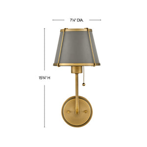 Coda 7" One Light Medium Sconce, Lacquered Dark Brass