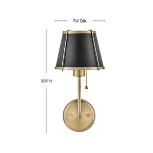 Coda 7" One Light Medium Sconce, Warm Brass