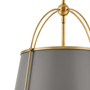 Coda 16" One Light Large Drum Pendant, Lacquered Dark Brass