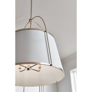 Coda 16" One Light Large Drum Pendant, Polished Nickel