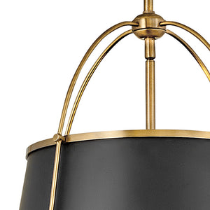 Coda 16" One Light Large Drum Pendant, Warm Brass
