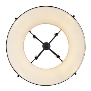 Coda 24" Four Lights Medium Drum Chandelier, Black