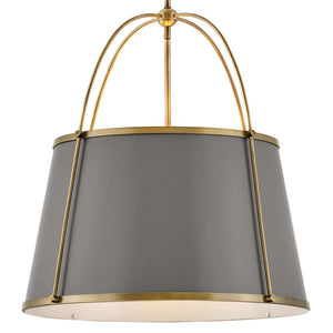 Coda 24" Four Lights Medium Drum Chandelier, Lacquered Dark Brass