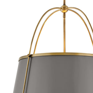 Coda 24" Four Lights Medium Drum Chandelier, Lacquered Dark Brass
