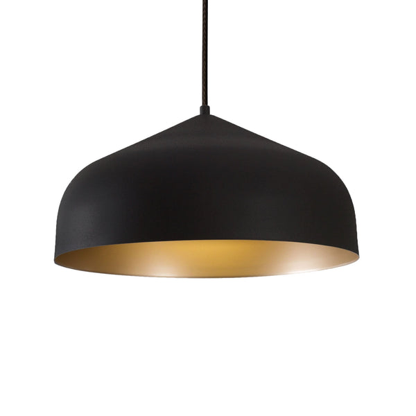 Pallas 17" One-Light Pendant, Black/Gold