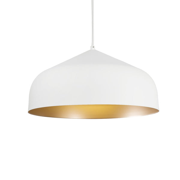 Pallas 17" One-Light Pendant, White/Gold