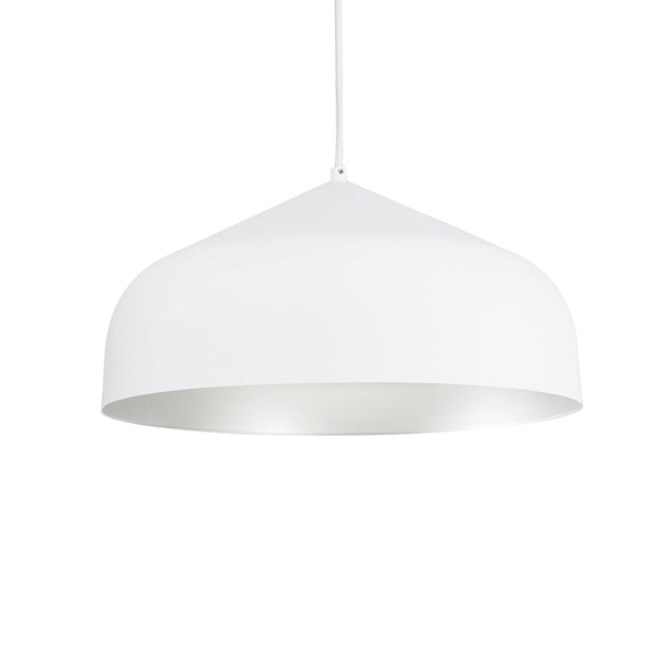 Pallas 17" One-Light Pendant, White/Silver