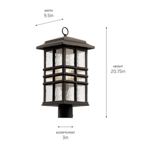Lake Port Square 21" One Light Outdoor Post Light, Olde Bronze